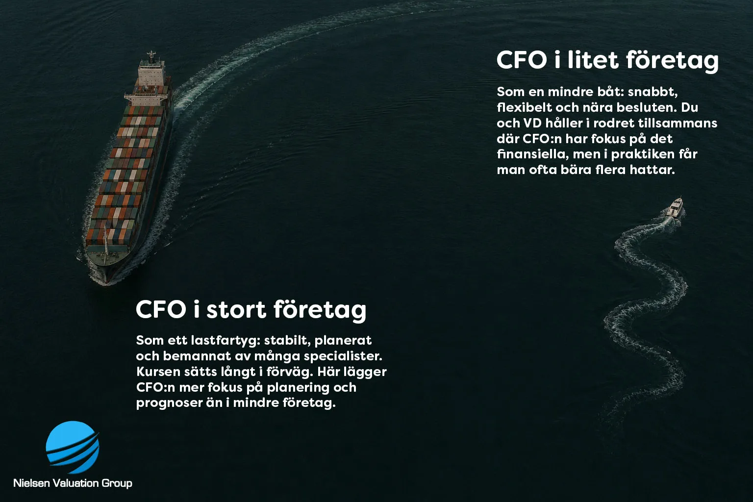 Skillnad mellan CFO i litet och stort företag.